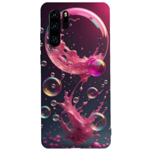 Huawei P30 Pro Pink balloon Transparent Silicone TPU Θήκη