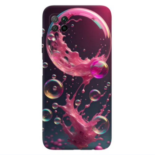Huawei P40 Lite Pink balloon Transparent Silicone TPU Θήκη