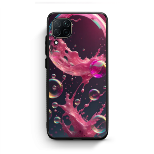 Huawei P40 Lite Pink balloon Black Glossy Θήκη