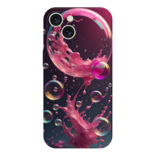 Apple iPhone 15 Plus Pink balloon Transparent Silicone TPU Θήκη