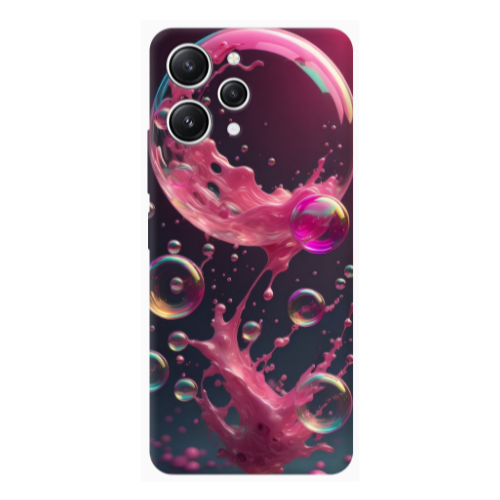 Xiaomi Redmi 12 Pink balloon Transparent Silicone TPU Θήκη