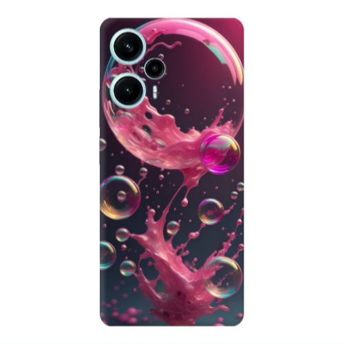 Xiaomi Poco F5 Pink balloon Transparent Silicone TPU Θήκη