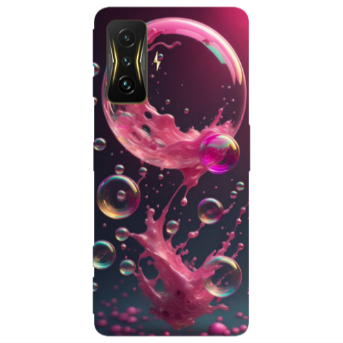 Xiaomi Poco F4 Gt Pink balloon Transparent Silicone TPU Θήκη