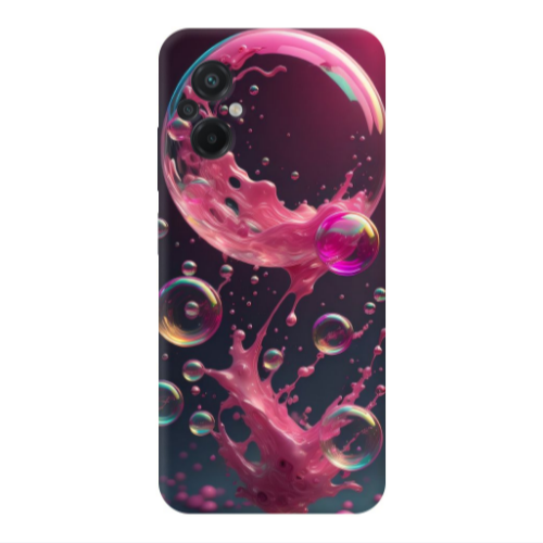 Xiaomi Poco M5 Pink balloon Transparent Silicone TPU Θήκη