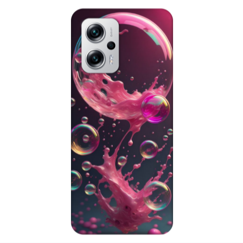 Xiaomi Poco X4 GT Pink balloon Transparent Silicone TPU Θήκη