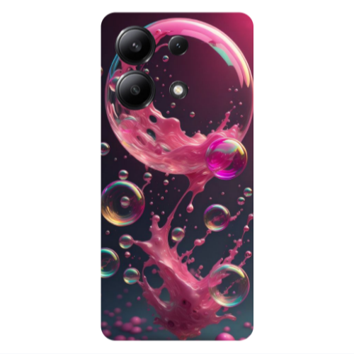 Xiaomi Redmi Note 13 4G Pink balloon Transparent Silicone TPU Θήκη