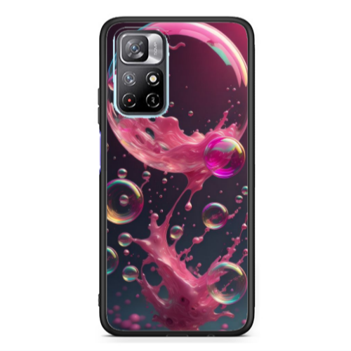 Xiaomi Poco M4 Pro 5G Pink balloon Black Glossy Θήκη