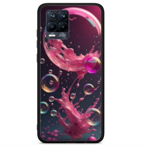 Realme 8 i Pink balloon Black Glossy Θήκη