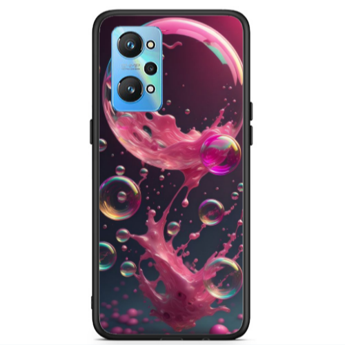Realme Gt Neo 2 Pink balloon Black Glossy Θήκη