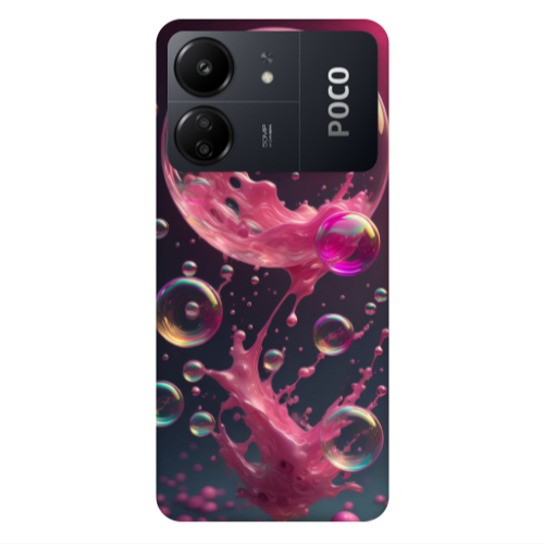 Xiaomi Poco C65 Pink balloon Transparent Silicone TPU Θήκη