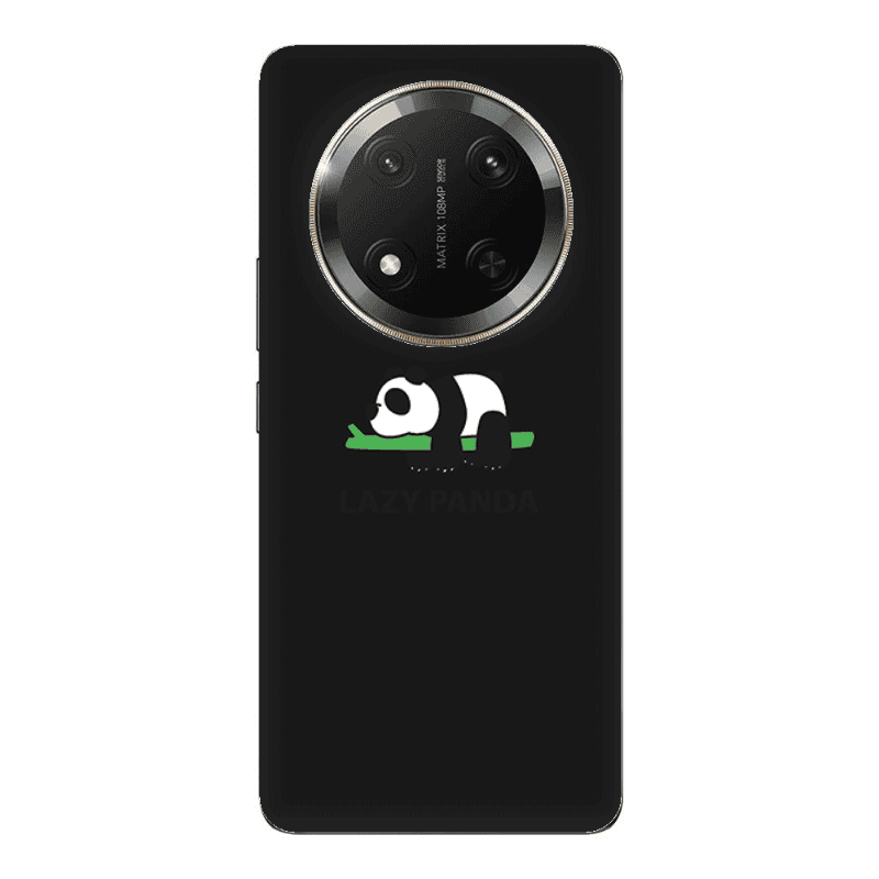 Honor Magic 7 Lite Lazy panda Black Colored Silicone TPU Θήκη