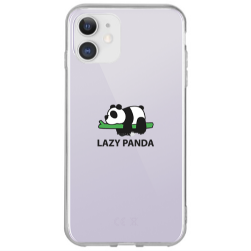 Apple iPhone 12 Lazy panda Transparent Silicone TPU Θήκη
