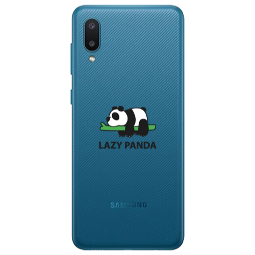 Samsung A02 Lazy panda Transparent Silicone TPU Θήκη