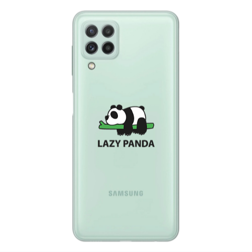 Samsung A22 4G Lazy panda Transparent Silicone TPU Θήκη