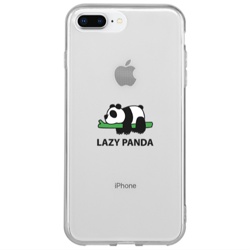Apple iPhone 7 Plus Lazy panda Transparent Silicone TPU Θήκη