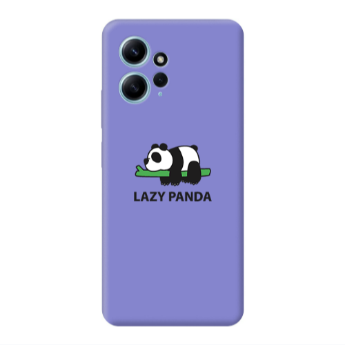 Xiaomi Redmi Note 12 4G Lazy panda Purple Colored Silicone TPU Θήκη