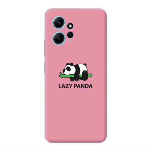 Xiaomi Redmi Note 12 4G Lazy panda Pink Colored Silicone TPU Θήκη