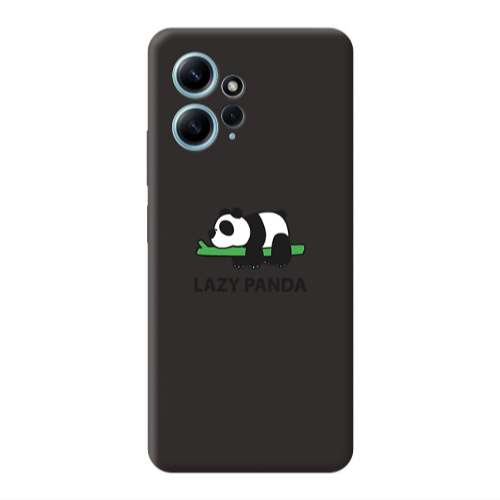 Xiaomi Redmi Note 12 4G Lazy panda Black Colored Silicone TPU Θήκη