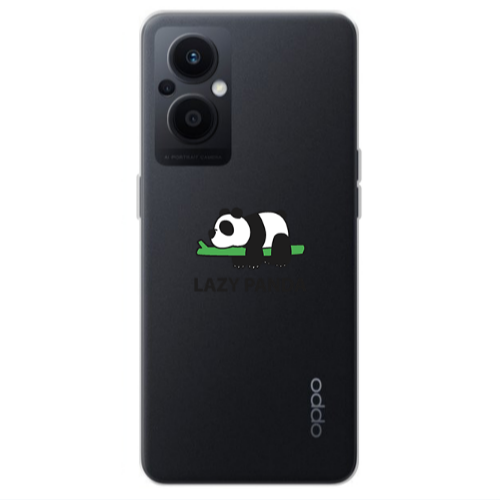 Oppo Reno 7 Lite Lazy panda Transparent Silicone TPU Θήκη