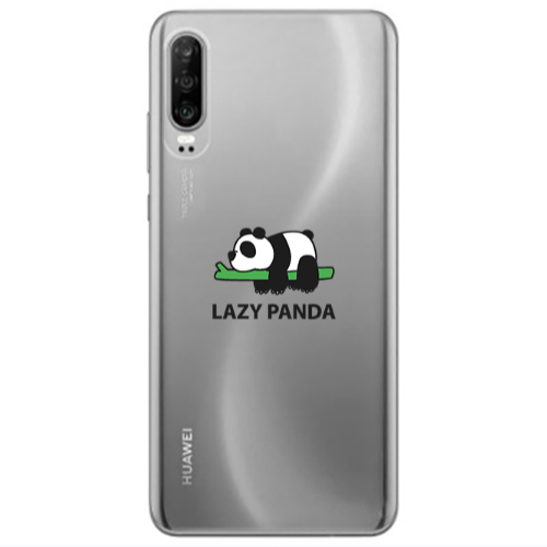 Huawei P30 Lazy panda Transparent Silicone TPU Θήκη
