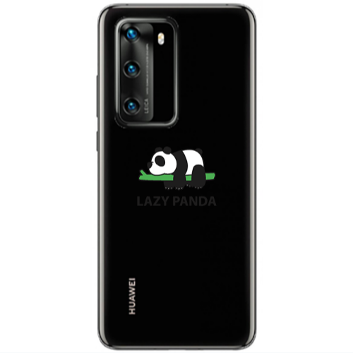Huawei P40 Lazy panda Transparent Silicone TPU Θήκη