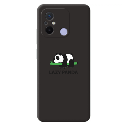 Xiaomi Redmi 12C Lazy panda Black Colored Silicone TPU Θήκη