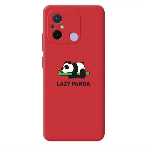 Xiaomi Redmi 12C Lazy panda Red Colored Silicone TPU Θήκη