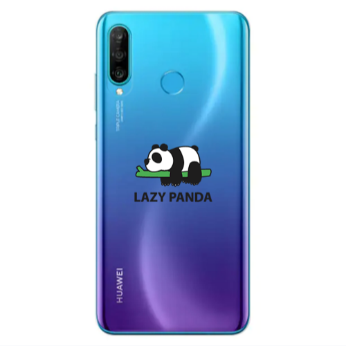 Huawei P30 Lite Lazy panda Transparent Silicone TPU Θήκη