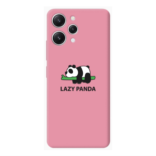 Xiaomi Redmi 12 Lazy panda Pink Colored Silicone TPU Θήκη