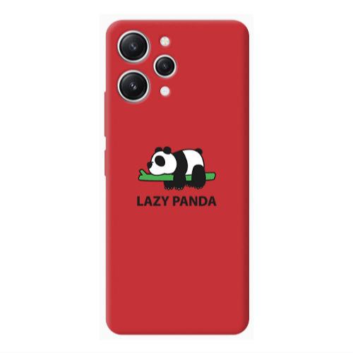 Xiaomi Redmi 12 Lazy panda Red Colored Silicone TPU Θήκη