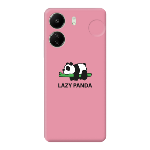 Xiaomi Redmi 13C Lazy panda Pink Colored Silicone TPU Θήκη