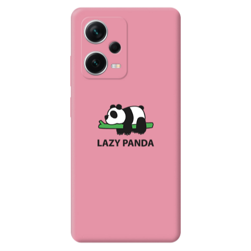 Xiaomi Poco X5 Lazy panda Pink Colored Silicone TPU Θήκη
