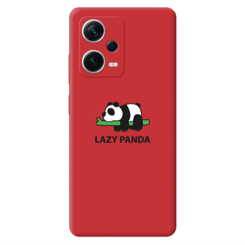 Xiaomi Poco X5 Lazy panda Red Colored Silicone TPU Θήκη