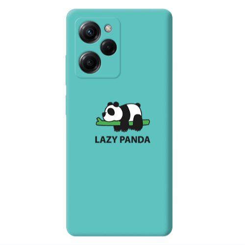 Xiaomi Poco X5 Pro Lazy panda Turquoise Colored Silicone TPU Θήκη