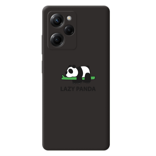 Xiaomi Poco X5 Pro Lazy panda Black Colored Silicone TPU Θήκη