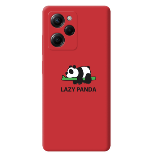 Xiaomi Poco X5 Pro Lazy panda Red Colored Silicone TPU Θήκη