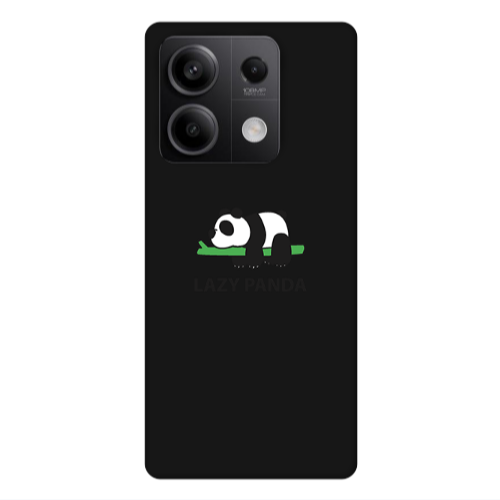 Xiaomi Redmi Note 13 5G Lazy panda Black Colored Silicone TPU Θήκη