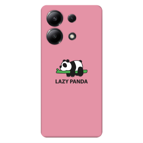 Xiaomi Redmi Note 13 4G Lazy panda Pink Colored Silicone TPU Θήκη