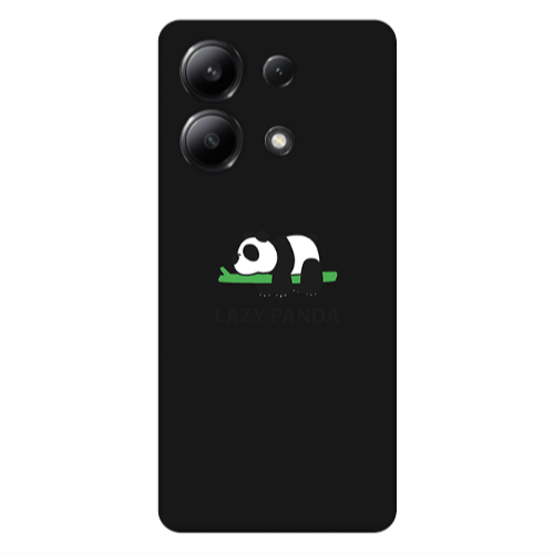 Xiaomi Redmi Note 13 4G Lazy panda Black Colored Silicone TPU Θήκη