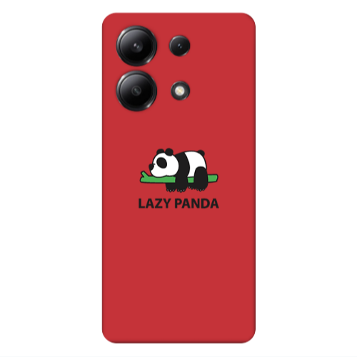 Xiaomi Redmi Note 13 4G Lazy panda Red Colored Silicone TPU Θήκη