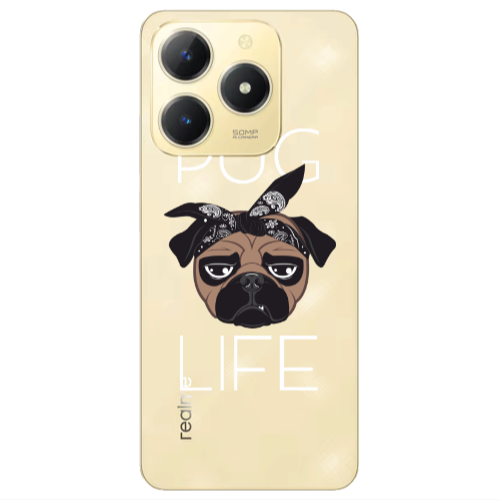 Realme C61 Pug Life Transparent Silicone TPU Θήκη