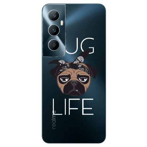 Realme C65 Pug Life Transparent Silicone TPU Θήκη