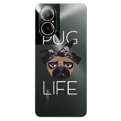 Realme C67 Pug Life Transparent Silicone TPU Θήκη