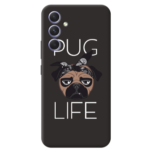 Samsung A56 Pug Life Black Colored Silicone TPU Θήκη