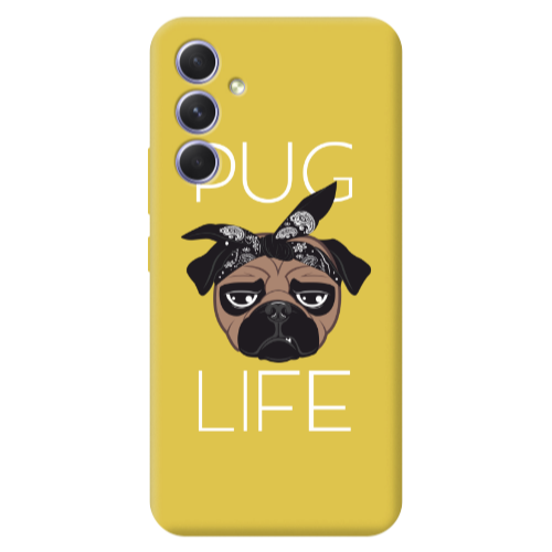 Samsung A56 Pug Life Yellow Colored Silicone TPU Θήκη