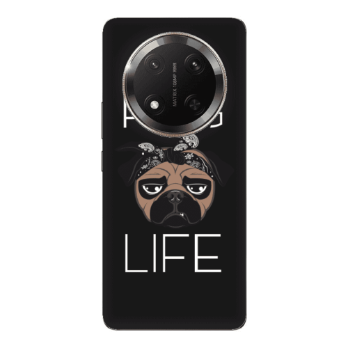 Honor Magic 7 Lite Pug Life Black Colored Silicone TPU Θήκη