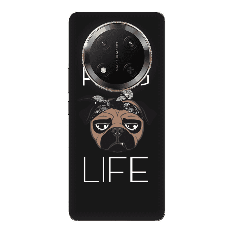 Honor Magic 7 Lite Pug Life Black Colored Silicone TPU Θήκη