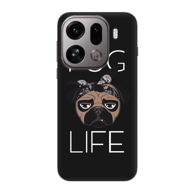 Oppo Find X9 Pro Pug Life Black Colored Silicone TPU Θήκη