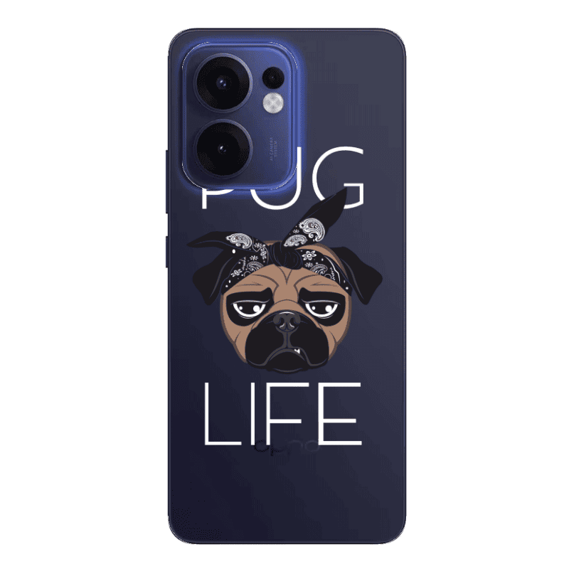 Oppo Reno 13 F Pug Life Transparent Silicone TPU Θήκη