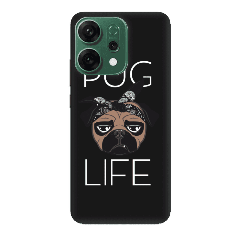 Oppo RENO 14 Pug Life Black Colored Silicone TPU Θήκη